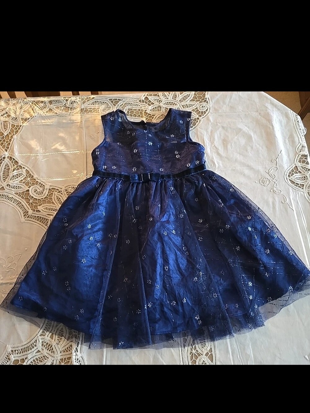 JONAH MICHELLE - STUNNING GIRLS *GLITTER PARTT DRESS* NAVY BLUE - SZ 4 NWOT